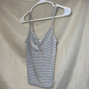 Stripped grey and white tank top size medium